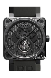 Bell & Ross Aviation Czarny/Guma 46x46 mm BR 01 Tourbillon Phantom