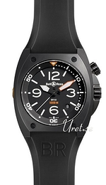 Bell & Ross Marine Czarny/Guma Ø44 mm BR 02-92 Carbon Arabic