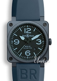 Bell & Ross Aviation Niebieski/Guma 42x42 mm BR 03-92 Blue Ceramic
