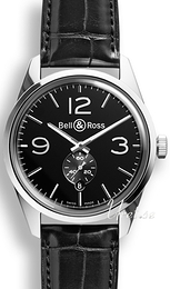 Bell & Ross Vintage Czarny/Skóra Ø41 mm BR 123 Officer Black