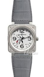 Bell & Ross Instrument Biały/Skóra 46x46 mm BR0197TOPDIAWHT