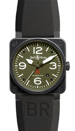 Bell & Ross Instrument Zielony/Guma 42x42 mm BR0392-MILITARY-RUB