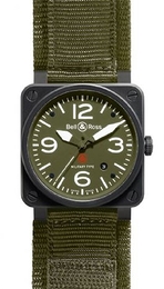 Bell & Ross Instrument Zielony/Tkanina 42x42 mm BR0392-MILITARY