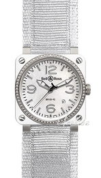 Bell & Ross Instrument Biały/Tkanina 42x42 mm BR0392WHTCERDIA