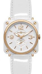 Bell & Ross Instrument Biały/Guma 39x38 mm BRS-PKGOLD-WH-C