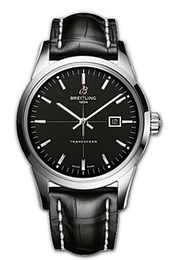 Breitling Transocean Czarny/Skóra Ø43 mm A10360-1012
