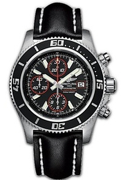 Breitling Superocean II Chronograph Czarny/Skóra Ø44 mm A13341-151