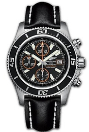 Breitling Superocean II Chronograph Czarny/Skóra Ø44 mm A13341-491