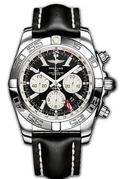 Breitling Chronomat GMT Czarny/Skóra Ø47 mm AB0410-011