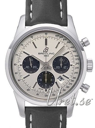 Breitling Transocean Biały/Skóra Ø43 mm AB015212-G724-435X-A20BA.1