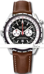 Breitling Chrono-Matic 49 Czarny/Skóra Ø44 mm 142Calf