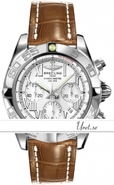 Breitling Chronomat 44 Biały/Skóra Ø43.5 mm AB0110-8012 Brown Croco