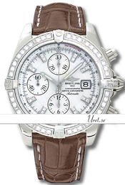 Breitling Chronomat Calibre 13 Biały/Skóra Ø43.7 mm A13356-2312D