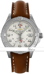 Breitling Colt GMT Srebrny/Skóra Ø41 mm A32350-351 Brown Calf