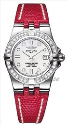 Breitling Galactic 30 Biały/Skóra Ø30 mm A71340L-2315D / 219