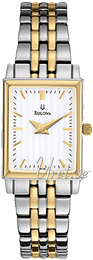 Bulova Dress Biały/Stal w odcieniu złota 98L146