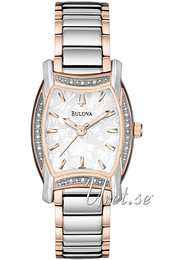 Bulova Diamond Biały/Stal w kolorze różowego złota 98R138