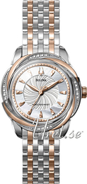 Bulova Precisionist Biały/Stal w kolorze różowego złota Ø32 mm 98R153