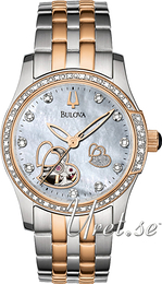 Bulova Mechanical Biały/Stal w kolorze różowego złota Ø34 mm 98R154