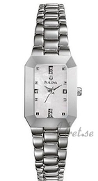 Bulova Diamonds Dam Biały/Stal 28x18 mm 96P100