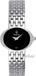 Bulova Diamonds Dam Czarny/Stal Ø28 mm 96R49