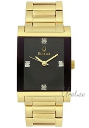 Bulova Diamonds Herr Czarny/Stal w odcieniu złota Ø38 mm 97F50