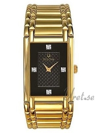 Bulova Diamonds Herr Czarny/Stal w odcieniu złota Ø26 mm 97F56