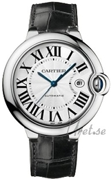 Cartier Ballon Blue Srebrny/Skóra Ø42 mm W6901351