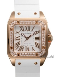 Cartier Santos 100 Biały/Guma WM50450M