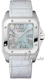 Cartier Santos Demoiselle Zielony/Skóra 32x32 mm W20132X8