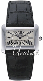 Cartier Tank Divan Srebrny/Skóra 38x30 mm W6300655