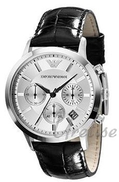 Emporio Armani Dress Srebrny/Skóra Ø39 mm AR2436