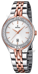 Festina Dress Biały/Stal w kolorze różowego złota Ø33 mm F16868-2