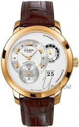 Glashütte Original Pano Srebrny/Skóra Ø42 mm 90-03-31-11-05