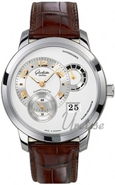 Glashütte Original Pano Srebrny/Skóra Ø42 mm 90-03-31-14-05