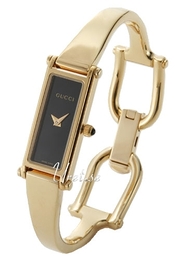 Gucci 1500 Czarny/Stal w odcieniu złota 30x12 mm YA015512