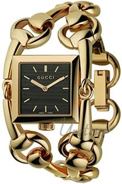 Gucci Signoria Czarny/18 karatowe żółte złoto 25x25 mm YA116304