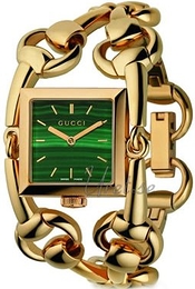 Gucci Signoria Zielony/18 karatowe żółte złoto 25x25 mm YA116305