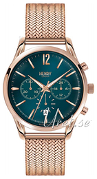 Henry London Hampstead Zielony/Stal w kolorze różowego złota Ø39 mm HL39-CM-0142