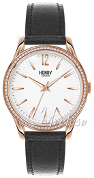 Henry London Richmond Biały/Skóra Ø39 mm HL39-SS-0032