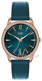 Henry London Knightsbridge Zielony/Skóra Ø39 mm HL39-SS-0140
