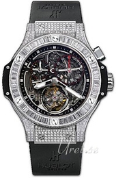 Hublot Bigger Bang Platinum Baguette Czarny/Guma Ø44.5 mm 308.TX.130.RX.094