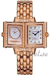 Jaeger LeCoultre Reverso Duetto Biały/18 karatowe różowe złoto 33x21 mm 2662113