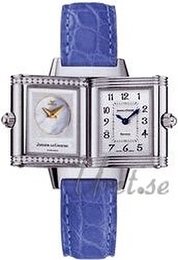 Jaeger LeCoultre Reverso Duetto Biały/Skóra 33x21 mm 2668420