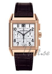 Jaeger LeCoultre Reverso Squadra Chronograph GMT Srebrny/Skóra 41x35 mm 7012420