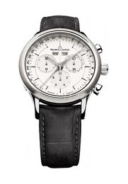 Maurice Lacroix Les Classiques Chronographe Biały/Skóra Ø40 mm LC1008-SS001-130