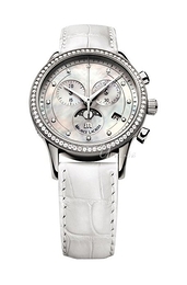 Maurice Lacroix Les Classiques Ladies Chronographe Phases De Lune Biały/Skóra Ø38 mm LC1087-SD501-160
