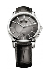 Maurice Lacroix Pontos Jours Date Czarny/Skóra Ø40 mm PT6158-SS001-23E