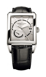 Maurice Lacroix Pontos Rectangulaire Reserve De Marche Srebrny/Skóra 42.8x38.2 mm PT6217-SS001-130