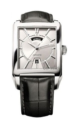 Maurice Lacroix Pontos Rectangulaire Jours Date Srebrny/Skóra 42.8x38.2 mm PT6237-SS001-13E